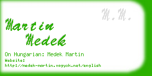 martin medek business card